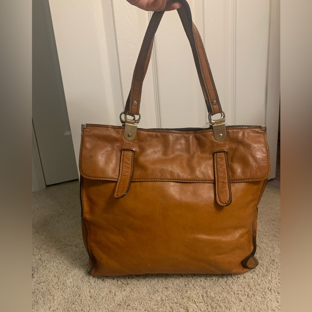 (Donated) Vintage Leather Tote Bag - Picture 3 of 14